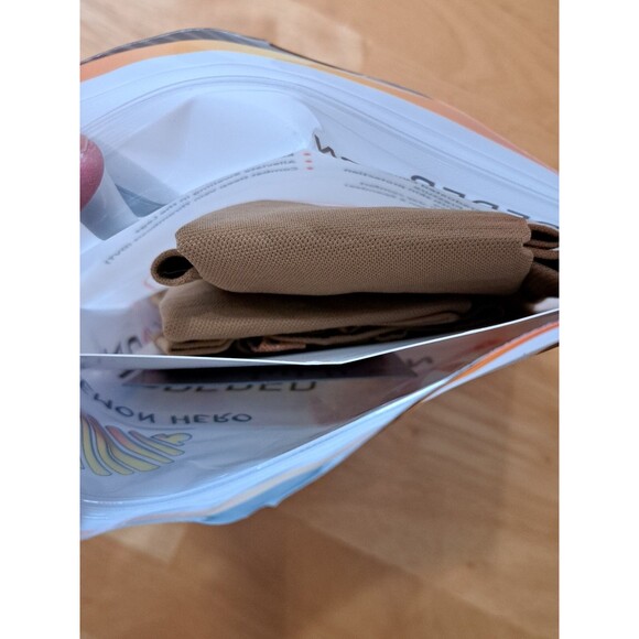 Lemon Hero Health Open Toe Zippered Compression Socks 20-30 mmHg Nude Beige 5XL - Picture 4 of 9